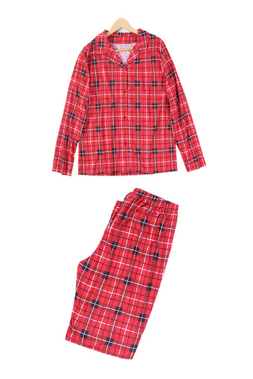 Rød Plaid Julefamilie Pyjamas